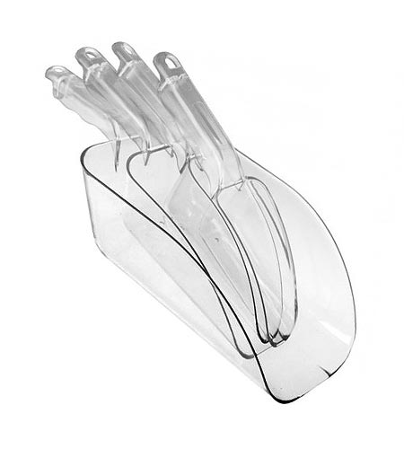 BarConic Clear Plastic Ice Scoop - CASE OF 12