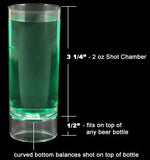 BEER BOTTLE TOPPER SHOT GLASS - 2 OUNCE